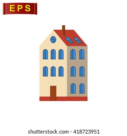 building icon, vector house icon, isolated urban city