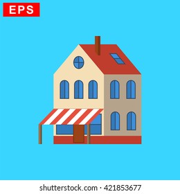 building icon, vector house icon, isolated urban city