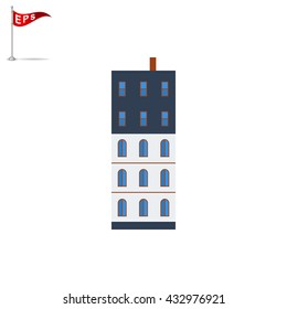 building icon, vector house icon, isolated urban city