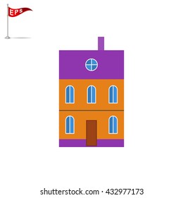 building icon, vector house icon, isolated urban city
