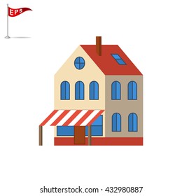 building icon, vector house icon, isolated urban city
