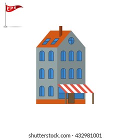 building icon, vector house icon, isolated urban city