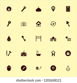 building icon. building vector icons set builder, sale sign, wrench and hotel sign