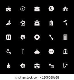 building icon. building vector icons set hammer nails, hospital sign, screw and house heart