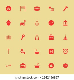 building icon. building vector icons set pitchfork, hospital sign, private garage and moscow kremlin watches