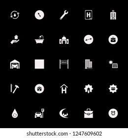 building icon. building vector icons set briefcase, hydraulic energy, hotel sign and bathroom shower