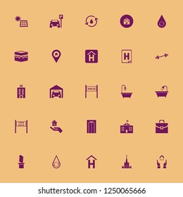 building icon. building vector icons set sold house, hospital sign, toolbox and sale sign