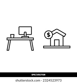 Building icon icon vector illustration logo template for many purpose. Isolated on white background.
