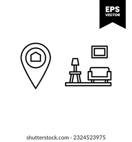 Building icon icon vector illustration logo template for many purpose. Isolated on white background.