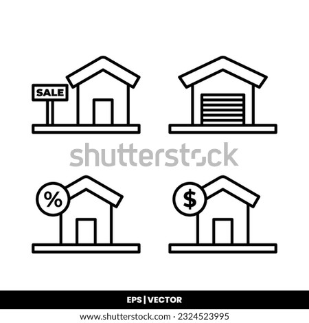 Building icon icon vector illustration logo template for many purpose. Isolated on white background.
