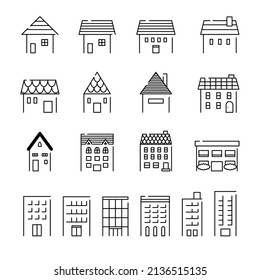 Building icon vector illustration set