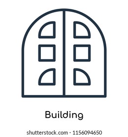 Building icon vector isolated on white background, Building transparent sign , thin symbols or lined elements in outline style