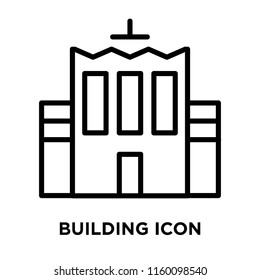 Building icon vector isolated on white background, Building transparent sign , line symbol or linear element design in outline style