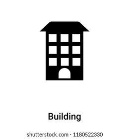 Building icon vector isolated on white background, logo concept of Building sign on transparent background, filled black symbol