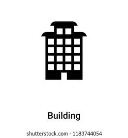 Building icon vector isolated on white background, logo concept of Building sign on transparent background, filled black symbol