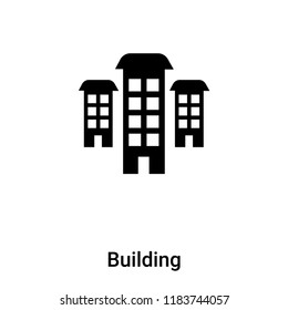 Building icon vector isolated on white background, logo concept of Building sign on transparent background, filled black symbol