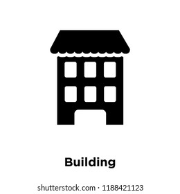 Building icon vector isolated on white background, logo concept of Building sign on transparent background, filled black symbol