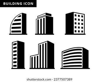 Building icon vector isolated on white background.