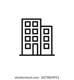 Building icon vector isolated on white background