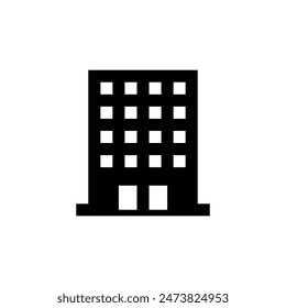 Building icon vector isolated on white background