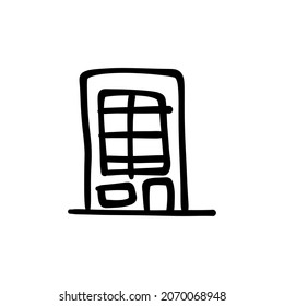 building icon in vector. Logotype - Doodle