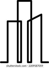 Icono de construcción contorno de arte moderno elemento de diseño de logo de línea geométrica mínima para ciudad, construcción, vivienda, apartamento, negocio, inmobiliario, hipoteca, ilustración de marca de la empresa inmobiliaria