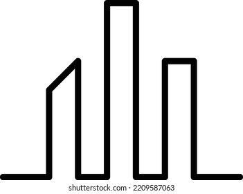 Icono de construcción contorno de arte moderno elemento de diseño de logo de línea geométrica mínima para ciudad, construcción, vivienda, apartamento, negocio, inmobiliario, hipoteca, ilustración de marca de la empresa inmobiliaria