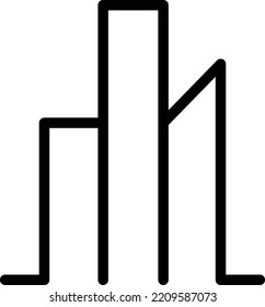 Icono de construcción contorno de arte moderno elemento de diseño de logo de línea geométrica mínima para ciudad, construcción, vivienda, apartamento, negocio, inmobiliario, hipoteca, ilustración de marca de la empresa inmobiliaria