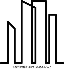 Building icon vector outline modern art minimal geometric line logo design element for city, construction, housing, apartment, business, real estate, mortgage, property company brand illustration