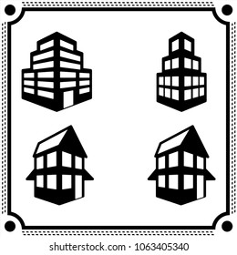 building icon vector set
