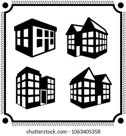 building icon vector set