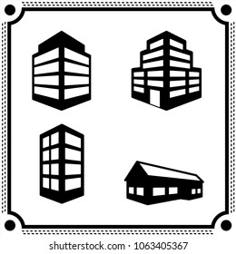 building icon vector set