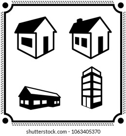 building icon vector set