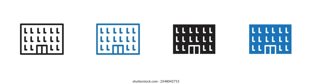 Building icon Vector set outline