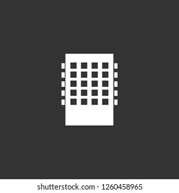 building icon vector. building sign on black background. building icon for web and app