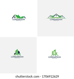 Vektorillustration des Gebäudesymbols, Vorlage-Paket für Real Estate-Logos
