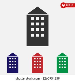 Building icon vector.Townhouse icon