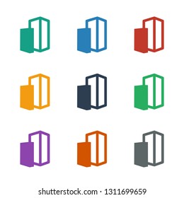 building icon white background. Editable filled building icon from realestate. Trendy building icon for web and mobile.