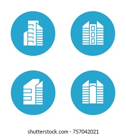 building icons in blue button