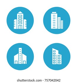 building icons in blue button