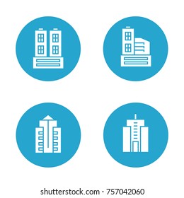 building icons in blue button