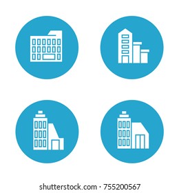 Building icons in blue buttons