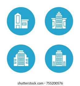 Building icons in blue buttons