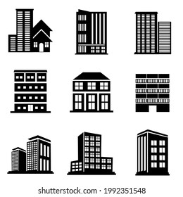 Building Icons collection vector template, building symbol illustration design. in white background
