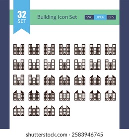 Building Icons A Comprehensive Set for Modern Design