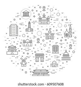 Building Icons Government building icons set of museum, library, theater isolated vector illustration set, government