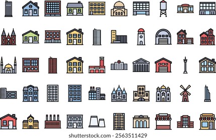 Building icons High-Quality Vector Icons Collection with Editable Stroke. Ideal for Professional and Creative Projects.