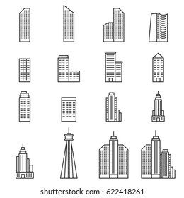 Building Icons . Line Vector vector illustration