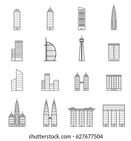 Building Icons . Line Vector vector illustration