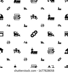 building icons pattern seamless. Included editable filled concrete mixer, link building, excavator, Accounting, bulldozer, church, Small business icons. building icons for web and mobile.